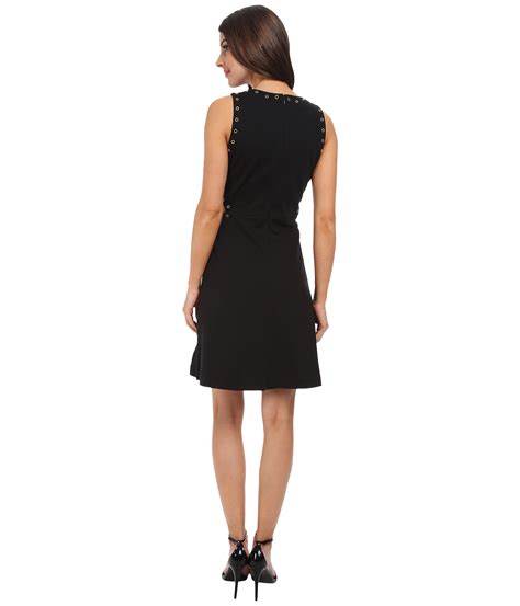 michael kors cutout black dress|Michael Kors black studded dress.